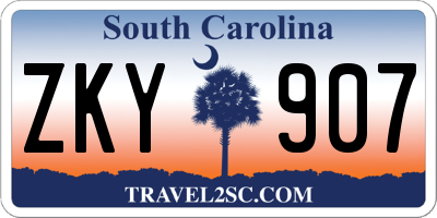 SC license plate ZKY907