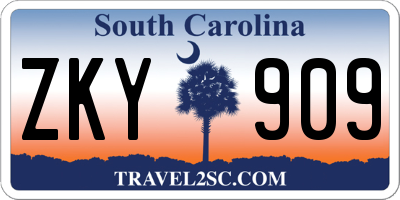 SC license plate ZKY909