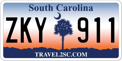 SC license plate ZKY911