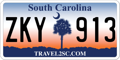 SC license plate ZKY913