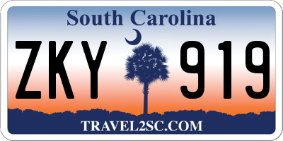SC license plate ZKY919