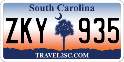 SC license plate ZKY935