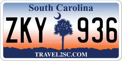 SC license plate ZKY936
