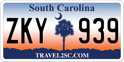 SC license plate ZKY939
