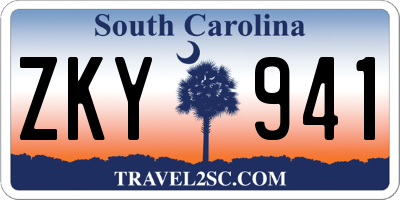 SC license plate ZKY941