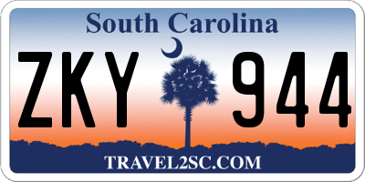 SC license plate ZKY944