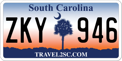 SC license plate ZKY946