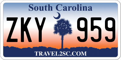 SC license plate ZKY959