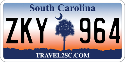 SC license plate ZKY964