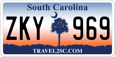 SC license plate ZKY969