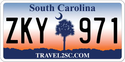 SC license plate ZKY971