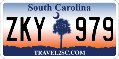 SC license plate ZKY979