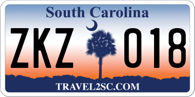 SC license plate ZKZ018