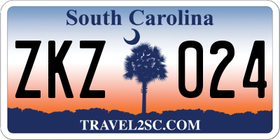 SC license plate ZKZ024