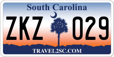 SC license plate ZKZ029