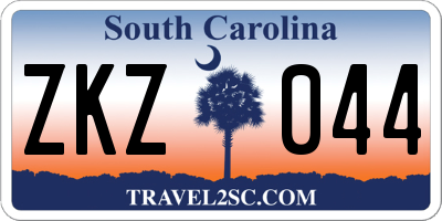 SC license plate ZKZ044