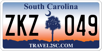 SC license plate ZKZ049