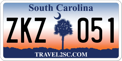 SC license plate ZKZ051