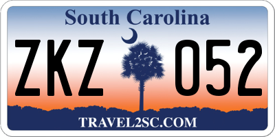 SC license plate ZKZ052