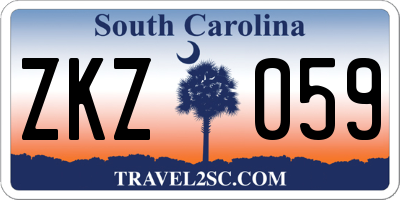 SC license plate ZKZ059