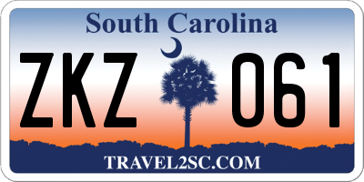 SC license plate ZKZ061