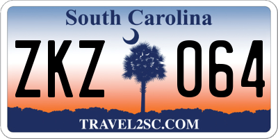 SC license plate ZKZ064
