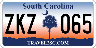 SC license plate ZKZ065
