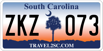 SC license plate ZKZ073