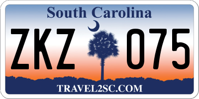 SC license plate ZKZ075