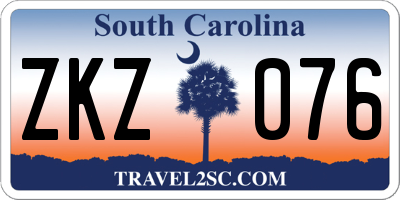 SC license plate ZKZ076