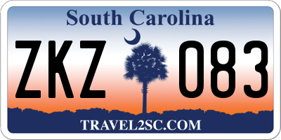SC license plate ZKZ083