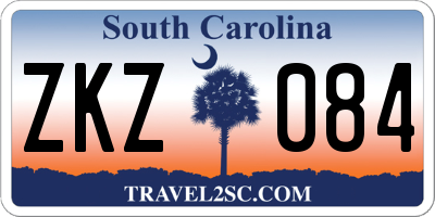 SC license plate ZKZ084