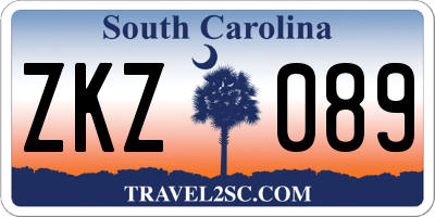 SC license plate ZKZ089