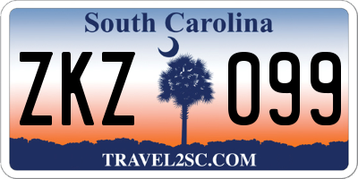 SC license plate ZKZ099