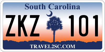 SC license plate ZKZ101