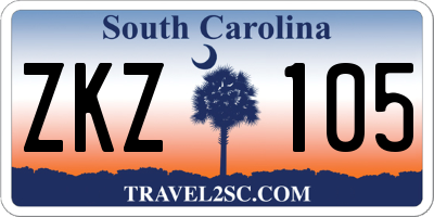 SC license plate ZKZ105