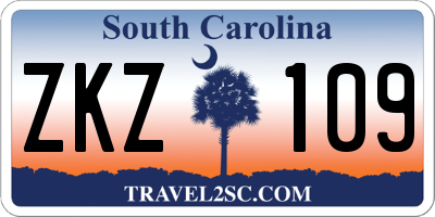 SC license plate ZKZ109