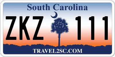 SC license plate ZKZ111