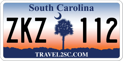 SC license plate ZKZ112