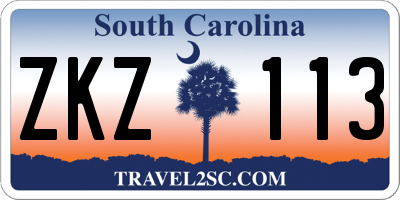 SC license plate ZKZ113