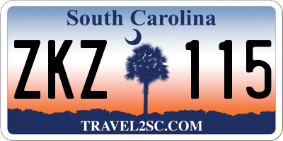 SC license plate ZKZ115