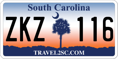 SC license plate ZKZ116