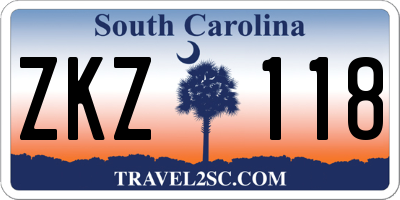 SC license plate ZKZ118