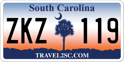 SC license plate ZKZ119