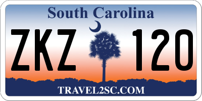 SC license plate ZKZ120