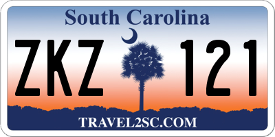 SC license plate ZKZ121