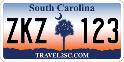 SC license plate ZKZ123