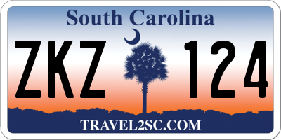 SC license plate ZKZ124
