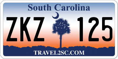 SC license plate ZKZ125