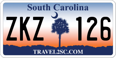 SC license plate ZKZ126